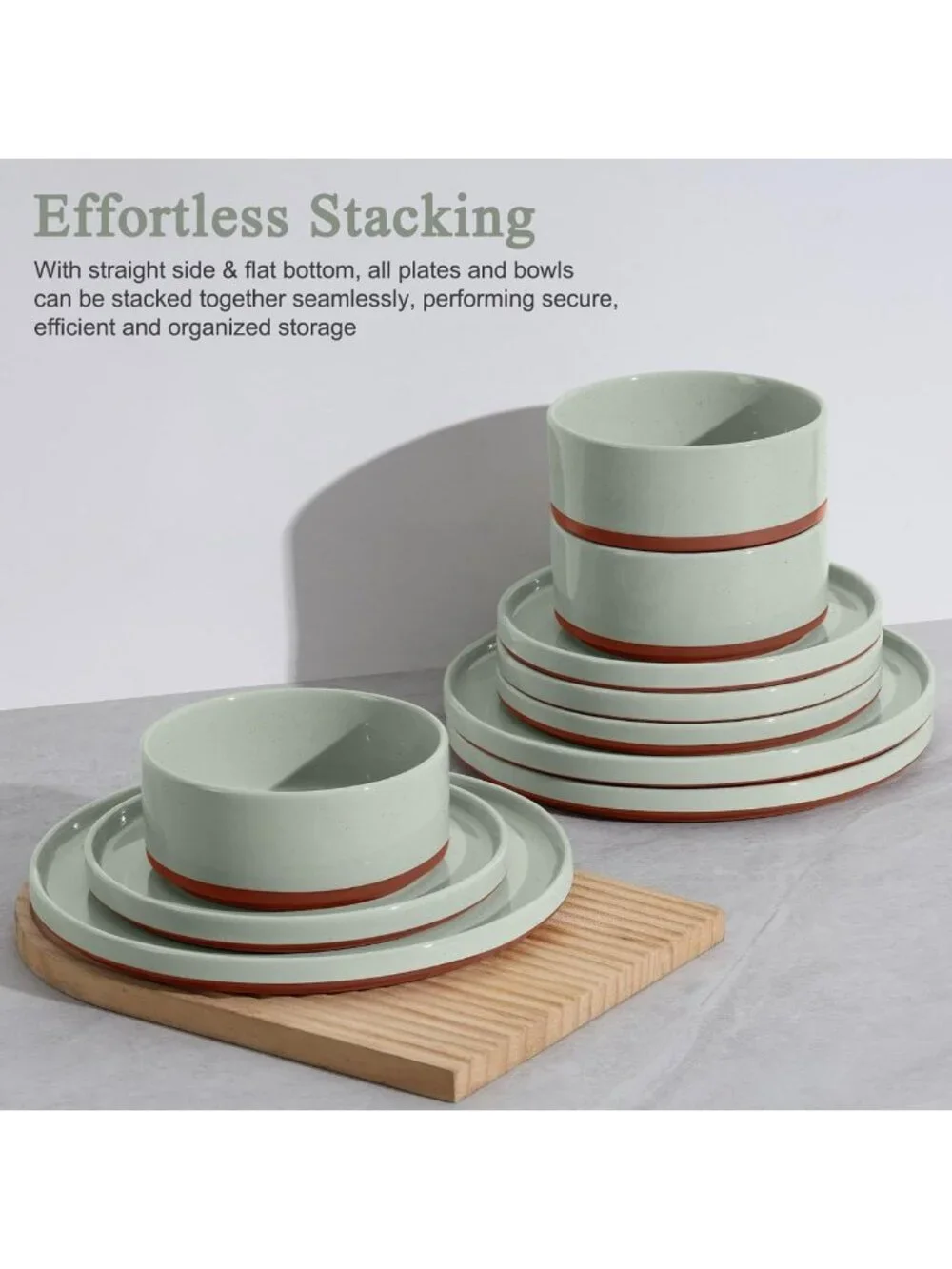 Modern 12-Piece Stoneware Dinnerware Set for 4 | Stylish & Durable Tableware